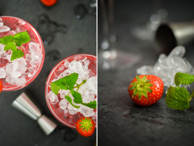 Rezept für einen Gin-Cocktail mit Erdbeeren aus Marmelade