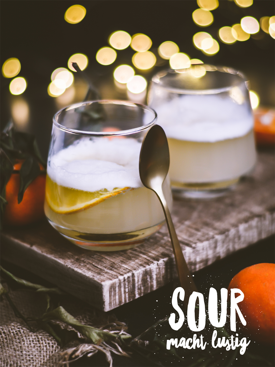 Rezept Gin Sour mit Mandarine und Eiweiß 
