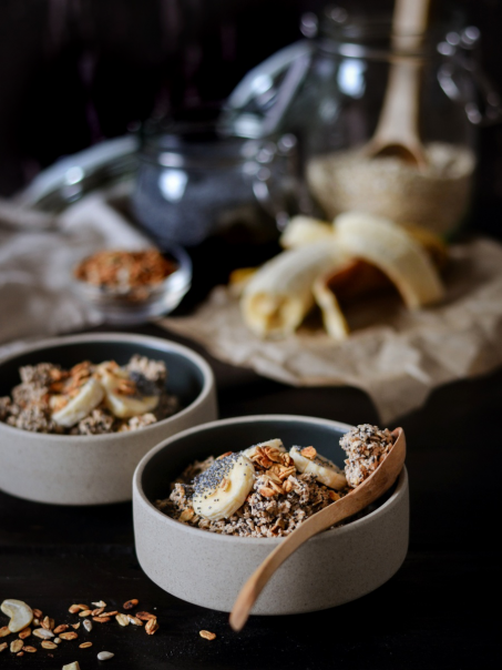 Rezept Porridge mit Banane, Zimt und Mohn