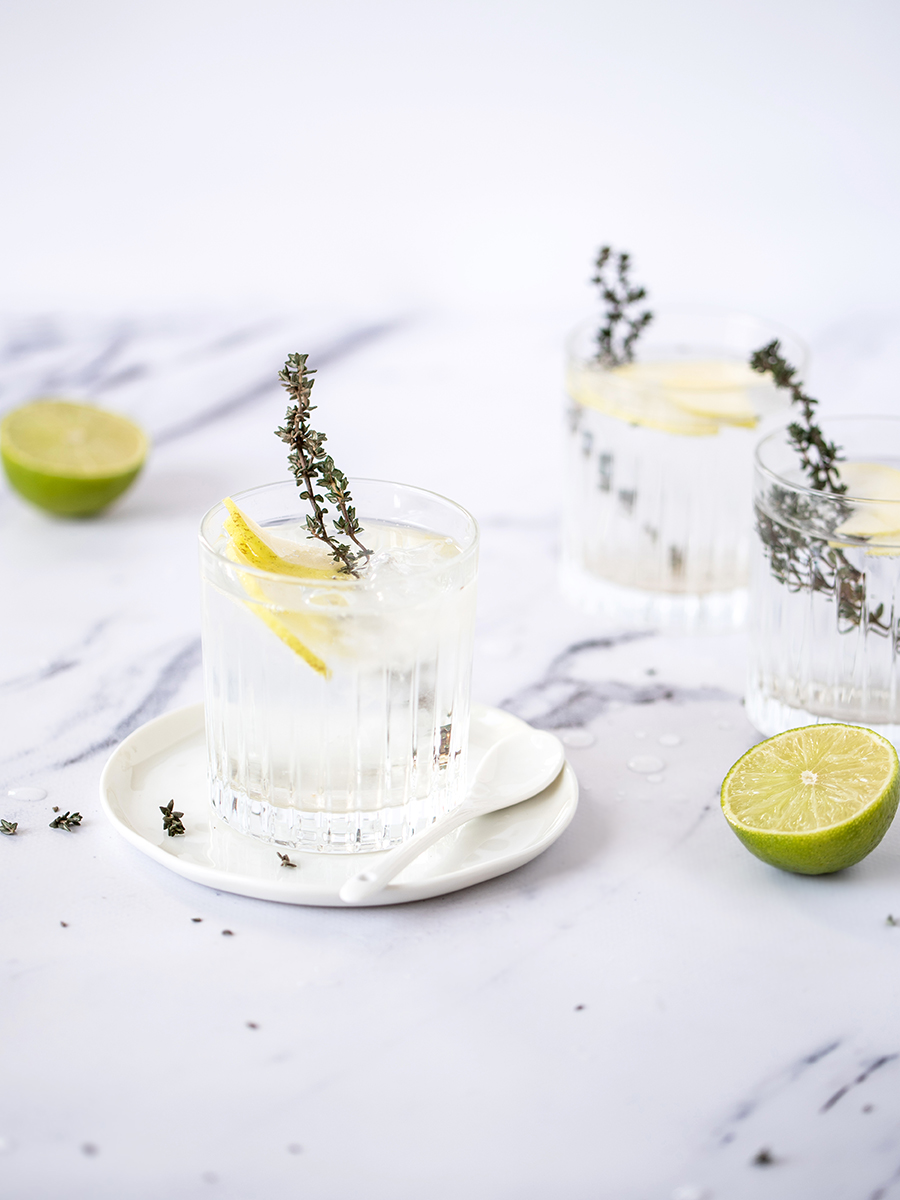 Rezept Gin Tonic mit Thymian und Apfel