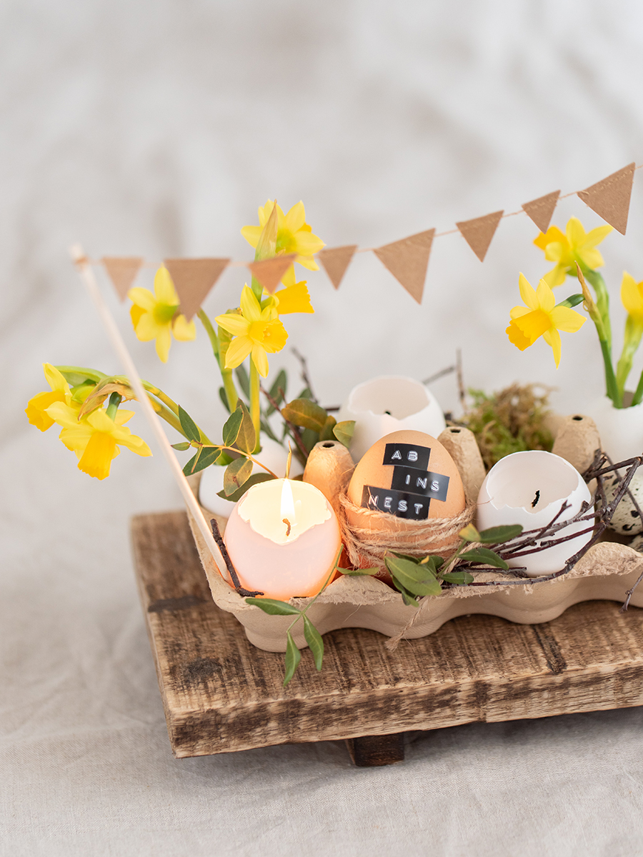 DIY Kerzen in Eierschalen basteln zu #ostern #diy #eier #happyeaster #dekoration #osterdeko