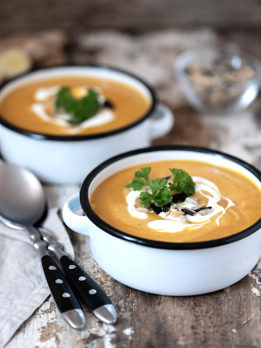 Möhren-Ingwer-Suppe mit Limettensaft, ein schnelles Rezept