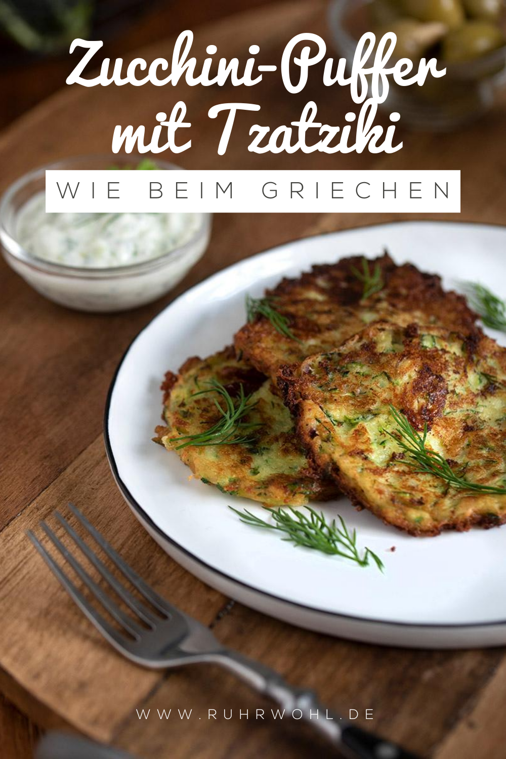 Rezept: Zucchini-Puffer mit Tzatziki Rezept: Zucchini-Puffer mit Tzatziki