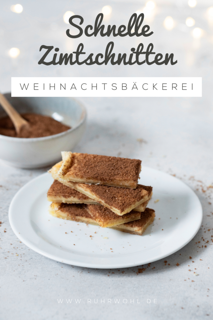 Aus der Weihnachtsbäckerei: Schnelle Zimtschnitten mit leckerer Frischkäsefüllung und feiner Vanillenote