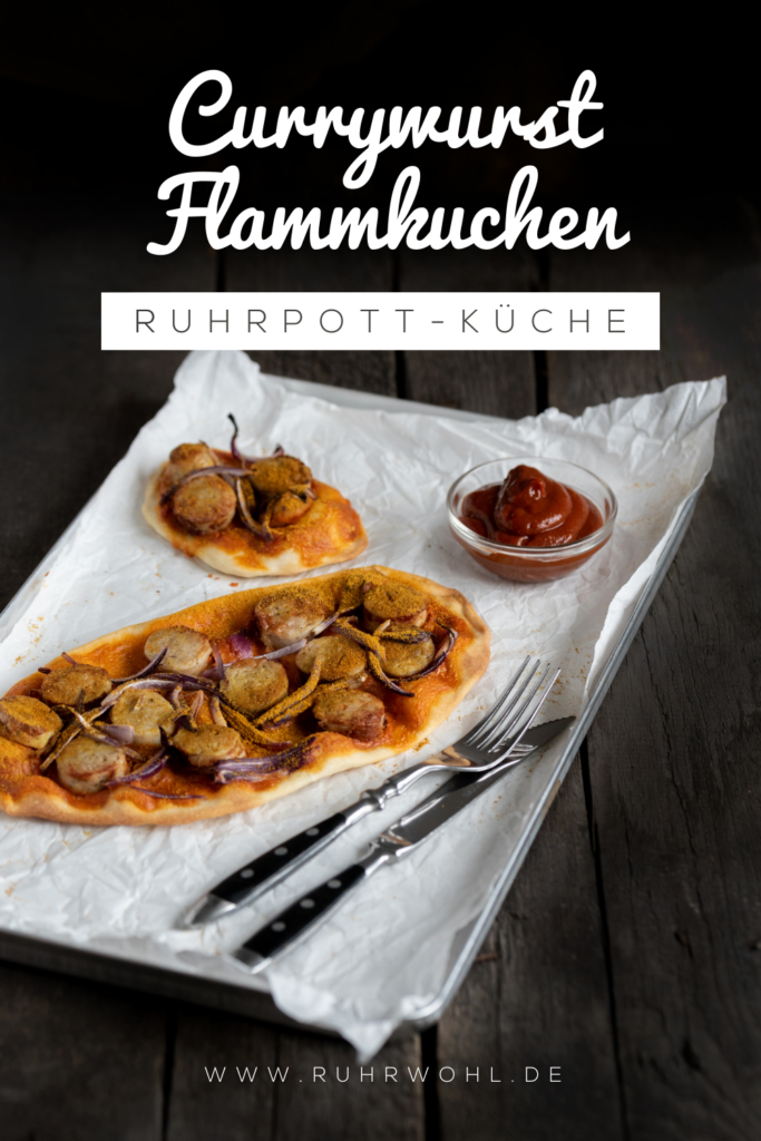 Currywurst-Flammkuchen