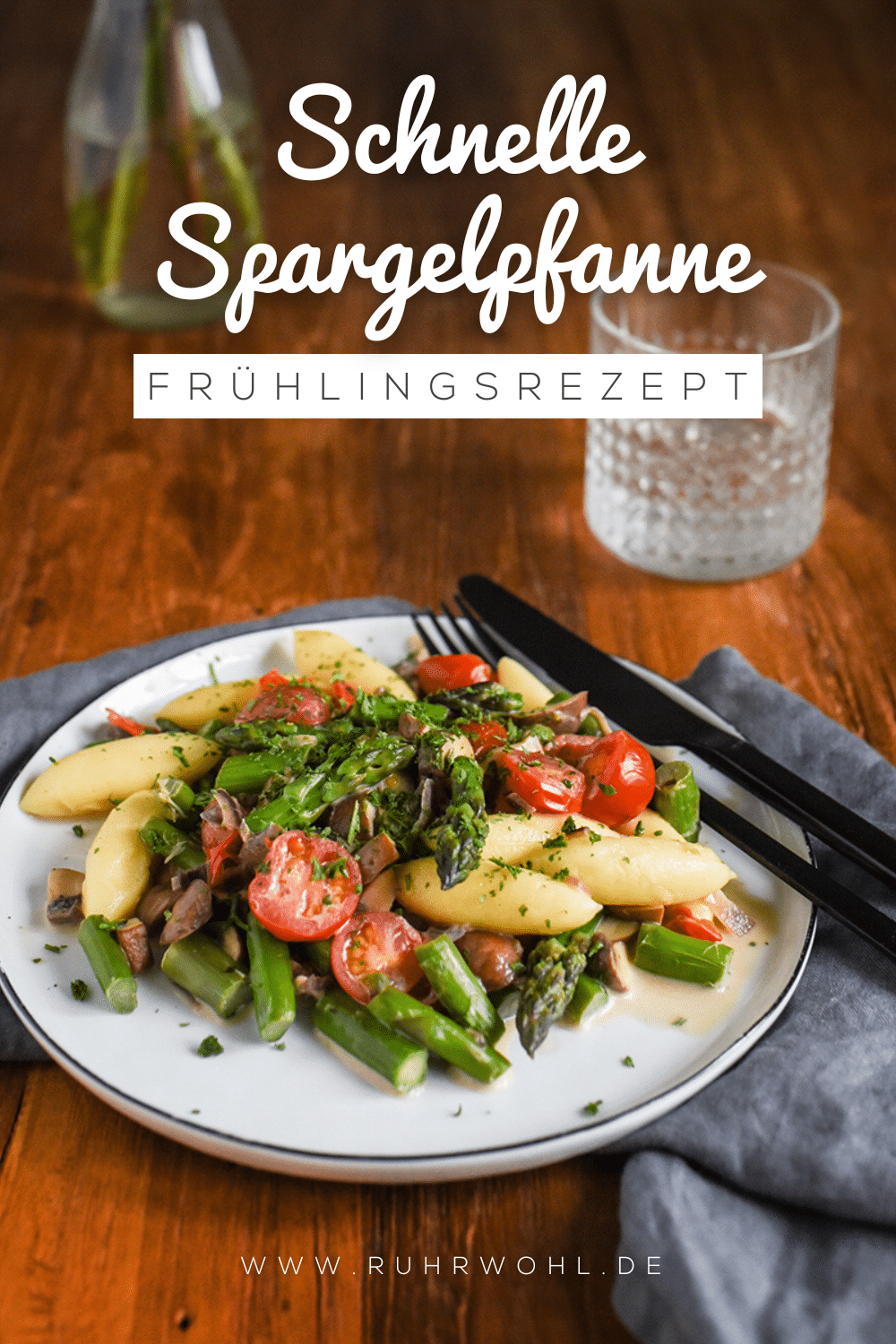 Grüner Spargel: Einfache und schnelle Spargelpfanne mit Pilzen