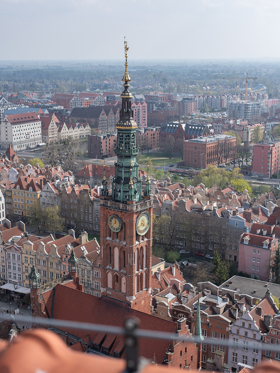 Aussicht vom Turm der Marienkirche über die Altstadt von Danzig