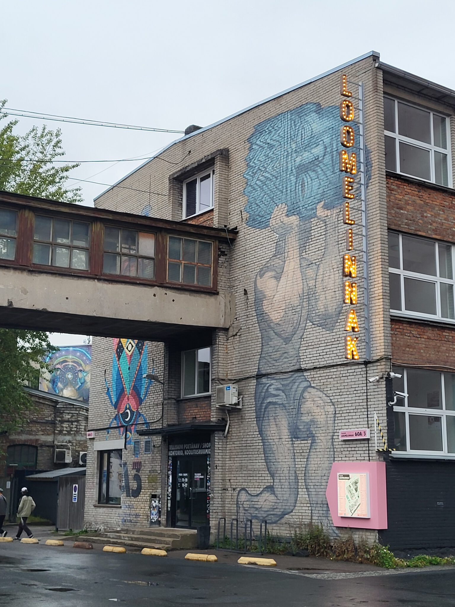 Großformatige Street-Art an einem ehemaligen Industriegebäude in Telliskivi in Tallinn