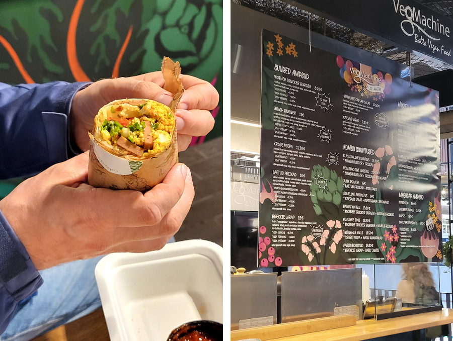 Veganes Streetfood und Stand von VegMachine im Balti Jaama Turg in Tallinn